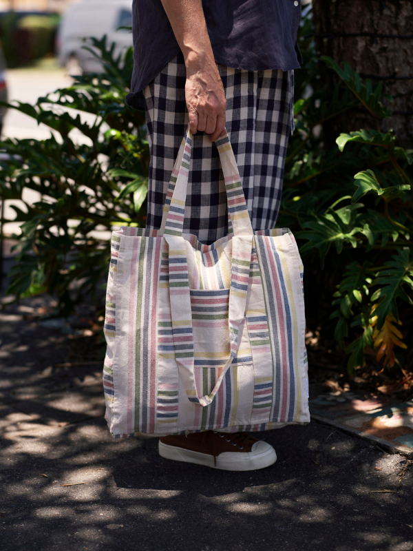 Multi Stripe - Tote Bags-Bags-Sheets on the Line