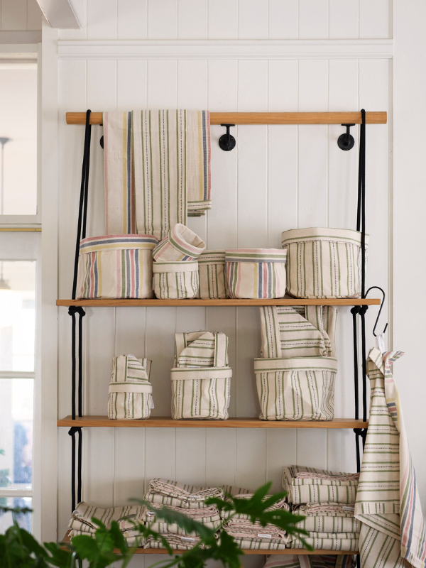 Myrtle Stripe - Fold Down Bags-Table Linen-Sheets on the Line