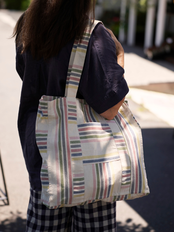 Multi Stripe - Tote Bags-Bags-Sheets on the Line