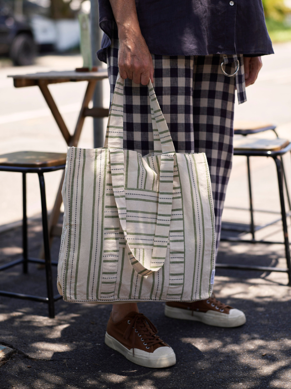 Myrtle Stripe - Tote Bags-Bags-Sheets on the Line